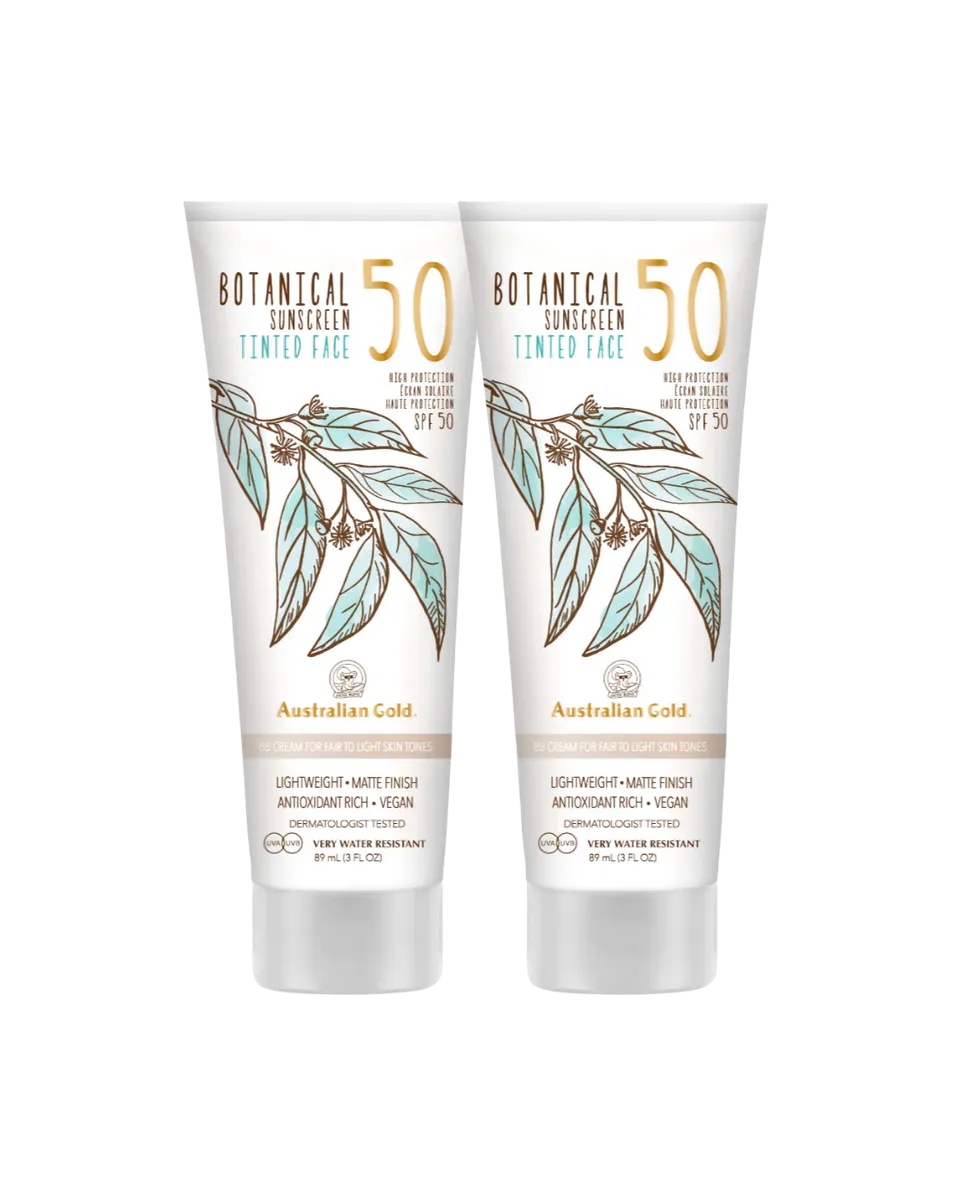 Australian Gold Botanical SPF 50 Tinted Face BB Cream Fair to Light