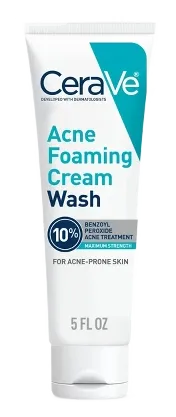 CeraVe Acne Foaming Cream Cleanser with Salicylic Acid and Glycolic Acid