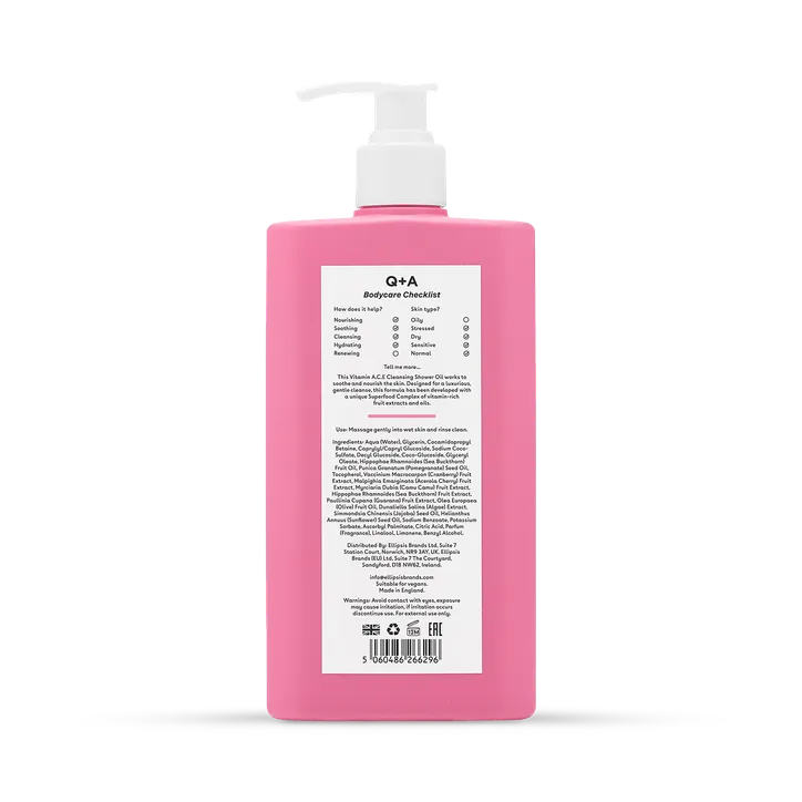 Vitamin A C and E Cleansing Shower Oil